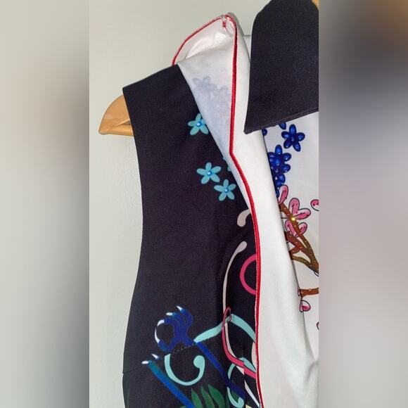 Burryco Floral Folklore Blouse Dress V Neck - Picture 4 of 16